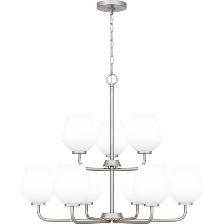 Quoizel Nielson Chandelier 9 Lights Brushed Nickel NIE5028BN